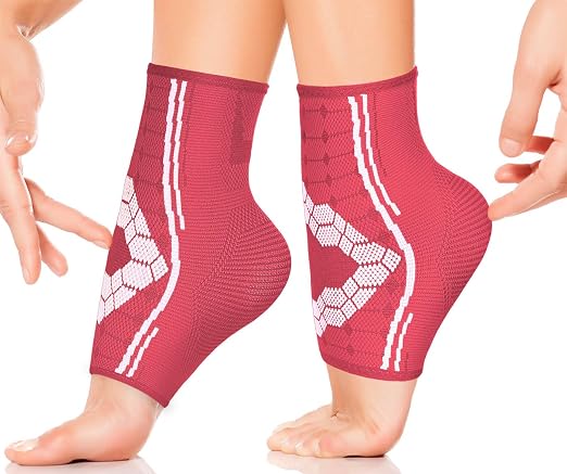 Sparthos Ankle Brace for Women & Men, Foot Compression Sleeve - Pink-S