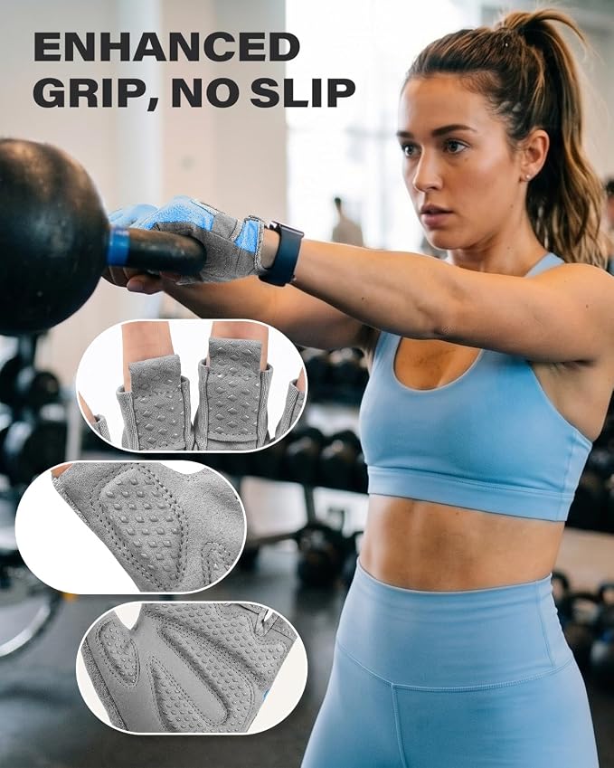 Workout Gloves for Men & Women, Enhanced Grip, Full Palm Protection | Breathable and Durable Gloves for Weight Lifting, Gym Training, Pull Ups, Strength Training and Fitness Workouts