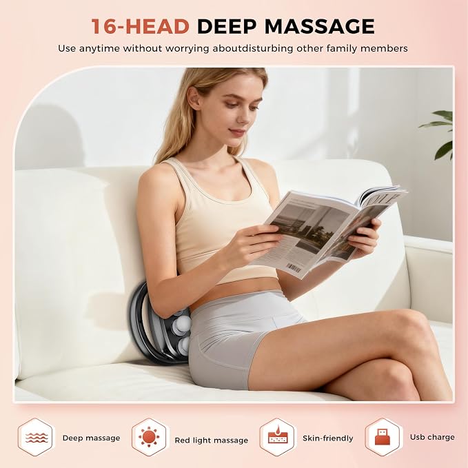 Beyn New 16-Head Massage Gun Set - 16 Gray Heads Included, 30 Speed Levels, Deep Tissue Massage for Back/Leg/Foot Muscle Relaxation, Portable Design,Horse Massager