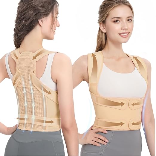 Posture Corrector for Women/Men Adjustable Full Back Brace Support | Upper & Lower Back for slouching,breathable&Lightweight,Back Pain Relief,Shoulder Straightener