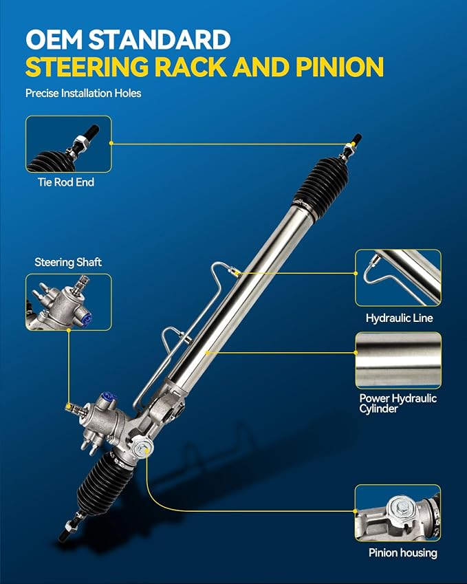 PHILTOP Power Steering Rack & Pinion Assembly for 1997 1998 1999 2000 Prelude Type SH, Hydraulic Power Steering, OEM Replacement 26-1788
