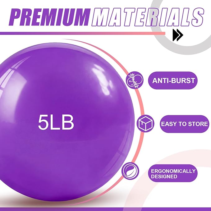 Halloscume 1 lb 2lb 3lb 4lb 5lb Weighted Toning Balls for Exercise, Innovations Soft Medicine Balls for Exercise, Pilates, Yoga, Balance, Flexibility