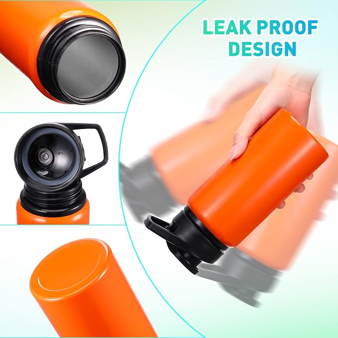 Mimorou 10 Pack Aluminum Water Bottles Bulk 17oz Reusable Leak-Proof Lightweight Sport Bottles Set for Travel Gym Team Camping & Party Favors, 10 Colors