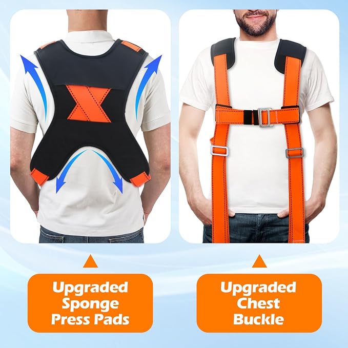 Upgraded Furniture Moving Straps with Chest Buckle, Adjustable Shoulder Moving Lifting Straps for 2 Movers,Move Furniture, Appliances, Mattresses,Heavy Objects Safely,up to 1000lbs