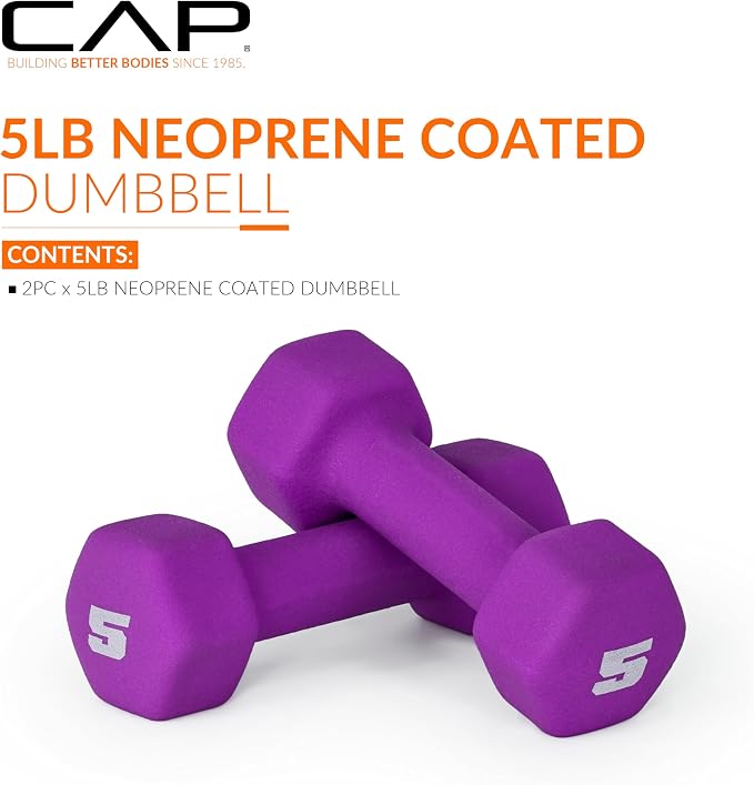CAP Barbell Neoprene Dumbbell Weights Pairs & Sets | Color Series