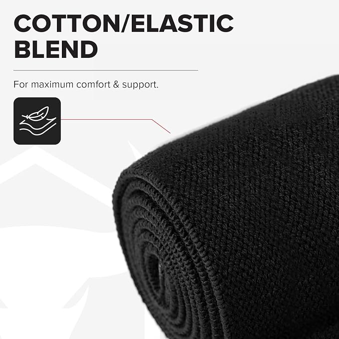 Elbow Wraps for Weightlifting (1 Pair) - 50" Elastic Elbow Braces for Weight Lifting - Elbow Support for Bench Press, Powerlifting, Fitness, & Gym Workout - Gym Elbow Straps Weightlifting - Elbow Compression Strap Brace