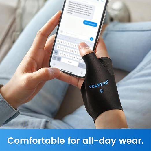 VELPEAU Elastic Thumb Wrist Support Brace (Pack of 2), Splashproof Compression Sleeve for Arthritis Pain, Tendonitis, Sprains, Sports, Splint Liner, Fits Left & Right Hands (Upgraded Short Version - Black, Small)