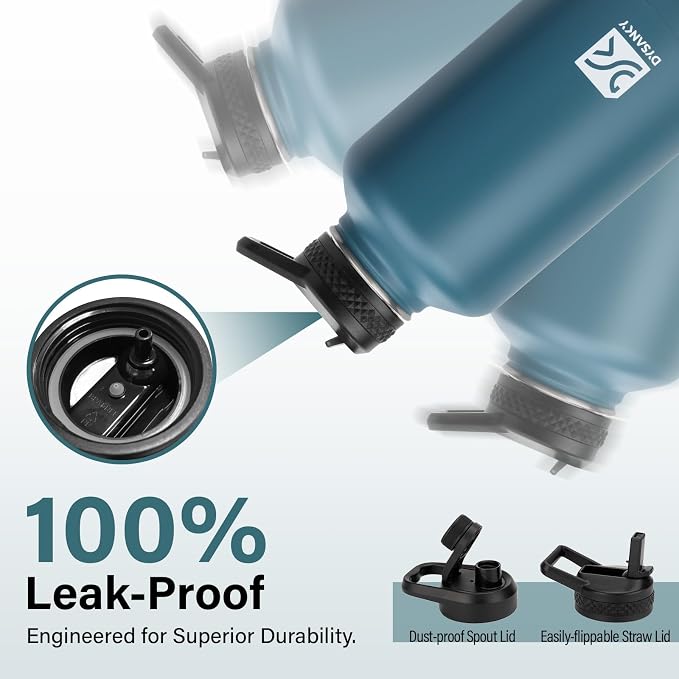 DYSANKY Insulated Water Bottle with Portable Carrier Bag for Outdoor 64 oz