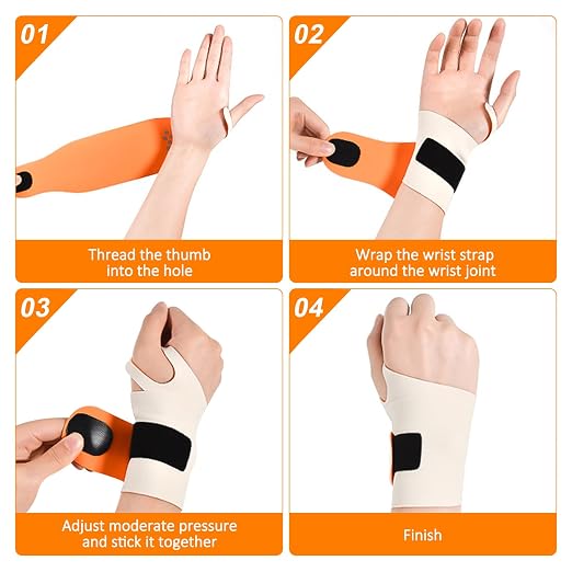 2PCS Ulnar Wrist Brace for Right & Left Hand, Ultra-Thin Elastic Wrist Wrap Compression for TFCC Tear and Repetitive Wrist Use Injury, Wrist Support for Carpal Tunnel, Tendonitis, Pain Relief (Beige)