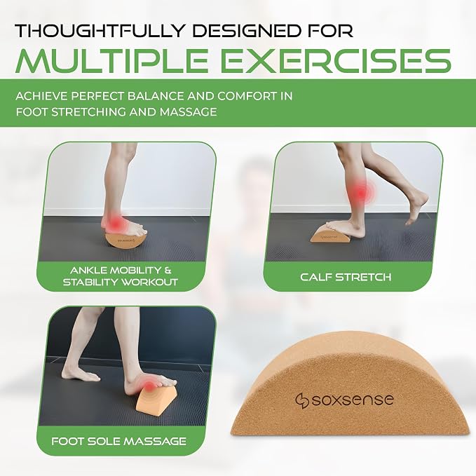 Soxsense Half-Moon Calf Stretcher for Plantar Fasciitis & Balance Trainer-1 | Calf Stretching, Balance Training, Foot Mobility & Plantar Fasciitis Relief