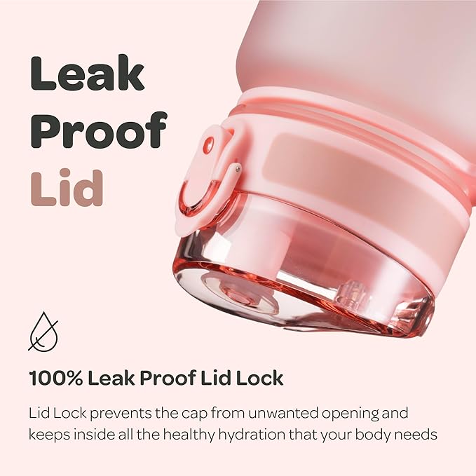 Hydracy Water Bottle with Time Marker -Large 32oz BPA Free & No Sweat Sleeve -Leak Proof Gym Bottle with Fruit Infuser Strainer & Times to Drink -Ideal for Fitness Sports & Outdoors | BPA-Free Tritan, Leakproof Flip-Top Lid,No-Sweat Sleeve,Carry Strap,...
