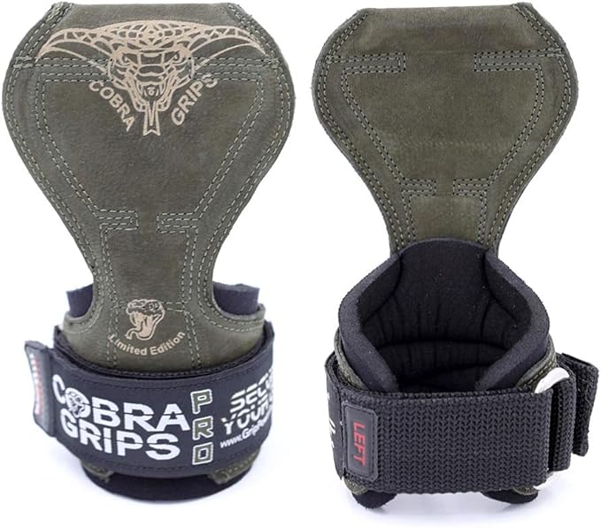Cobra Grips Weight Lifting Gloves with Adjustable Neoprene Padded Wrist Wraps - Heavy Duty Alternative to Power Lifting Hooks for Deadlifts