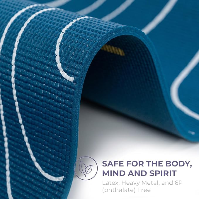 Ascend 6mm Thick Yoga Mat, 72x24in | Premium Non Slip Exercise Mat for Pilates, Workout, Stretching, Fitness, Training - Gym Mat for Home and Studio