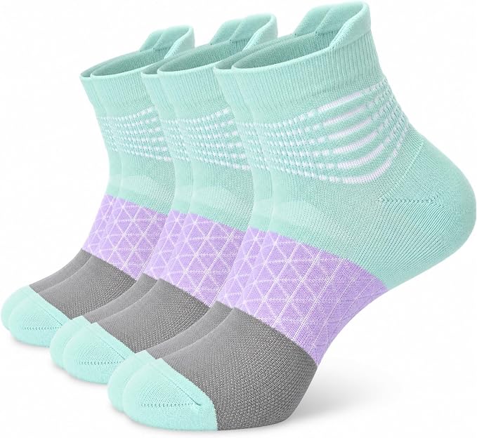 IRAMY Compression Ankle Support Socks Women Wicking Cushioned Athletic Plantar Fasciitis Relief 3/4/6 Pairs