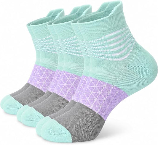 IRAMY Compression Ankle Support Socks Women Wicking Cushioned Athletic Plantar Fasciitis Relief 3/4/6 Pairs
