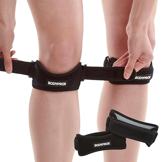 Bodyprox Patella Tendon Knee Strap 2 Pack, Knee Pain Relief Support Brace | Hiking, Soccer, Basketball, Running, Jumpers Knee, Tennis, Tendonitis, Volleyball & Squats