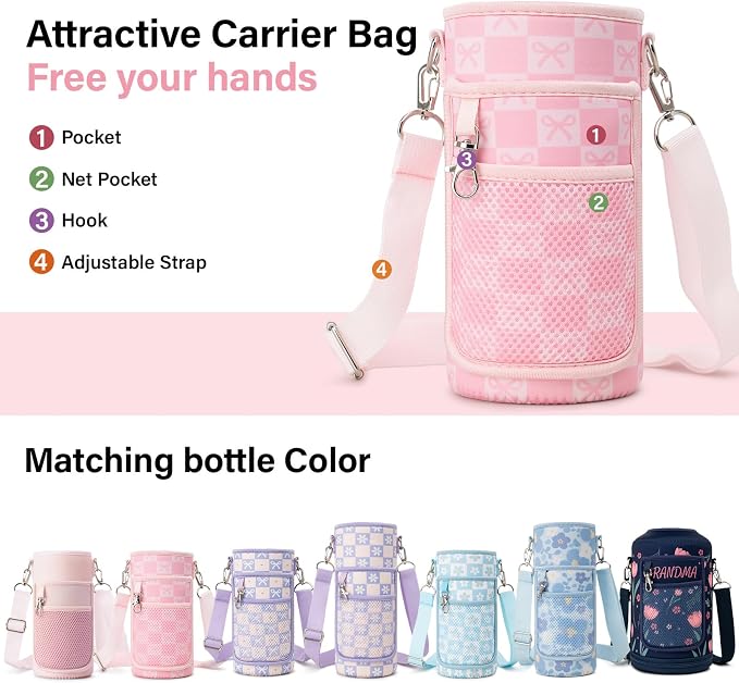 DYSANKY Water Bottle Gift– Insulated Stainless Steel Bottle with Carrier Bag, Strap & Gift Box– Ideal for Hiking, Camping & Travel, BPA-Free, 32 oz