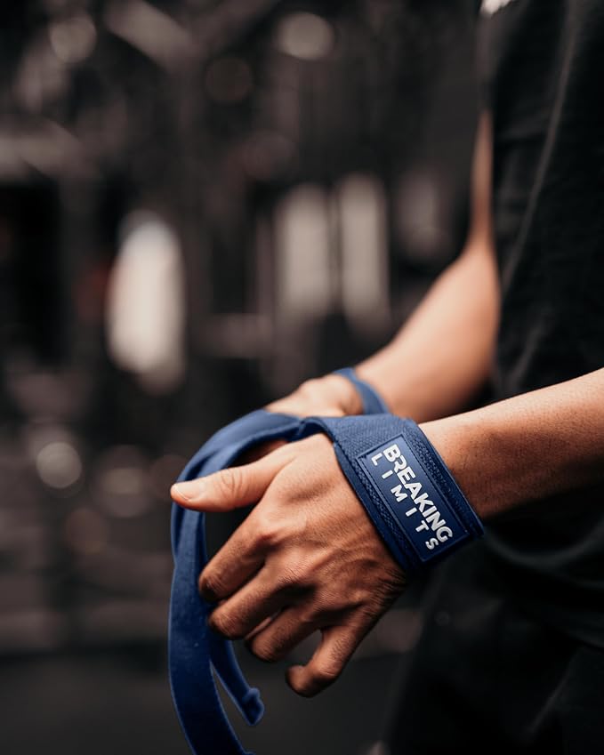 Breaking Limits Lifting Straps & Wrist Wraps for Weightlifting Men & Women | Wrist Straps for Weightlifting, Workout Gym Straps, Deadlift Straps, Cotton, Neoprene, Thumb Loops, Reinforced Stitching