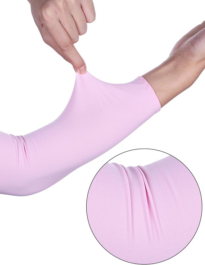 Mudder 8 Pairs UV Sun Protection Cooling Arm Sleeves for Men Women Youth Silk Compression Arm Cover Breathable Outdoors Sport