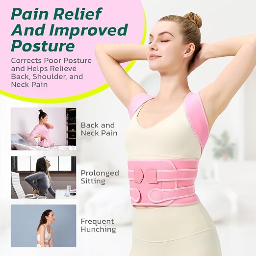 Back Brace Posture Corrector for Women, Upgraded Upper Back Support – Helps Neck, Shoulder & Back Pain Relief, Comfortable Spine Support Belt for Office, Work and Home Daily Use