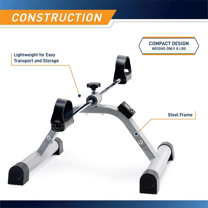 Marcy Under Desk Mini Pedal Leg and Arm Exercise Cycle with Adjustable Magnetic Resistance Leg Exercisers