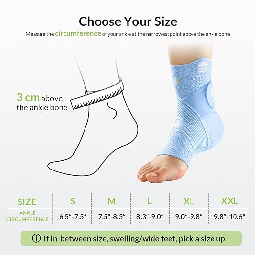 ZOELION Ankle Brace Compression Support with Removable Fishnet Strap, 3D Knit Plantar Fasciitis Relief Achilles Tendonitis Brace, Ankle Compression Sleeve for Pain Relief & Injury Healing, Blue/XXL