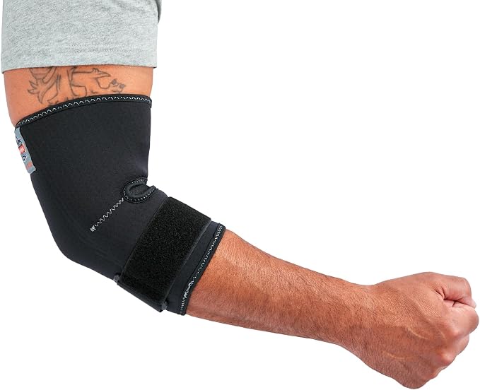 Ergodyne ProFlex 655 Neoprene Elbow Sleeve with Strap, Black, Medium