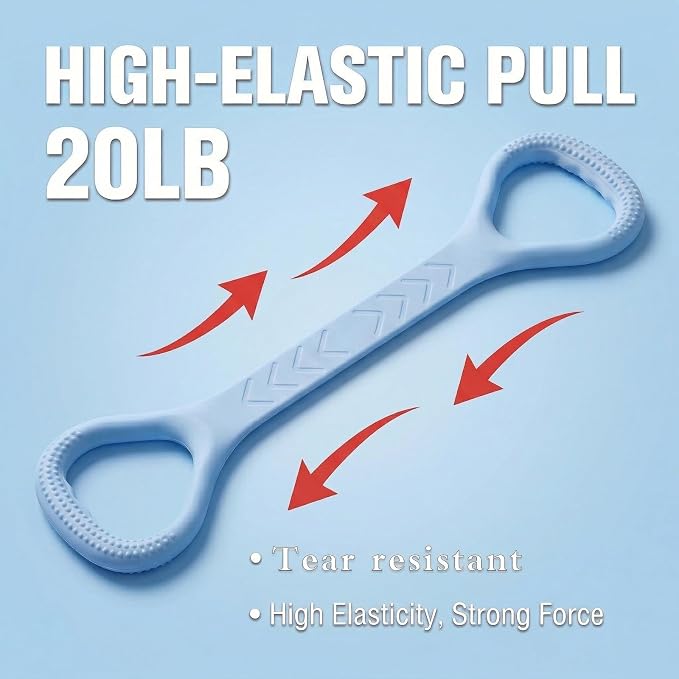 Figure 8 Resistance Bands with Handles, Silicone Exercise Bands for Yoga Pilates Stretching, Portable Home Workout Equipment for Arm Back Shoulder Training, Fitness Band for Women Men