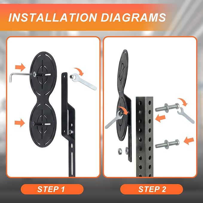 Wall Ball Target for Power Racks, Heavy-Duty Medicine Ball Target Plate with Crosshair Design, Fits 2x2 and 3x3 Squat Racks with 5/8" Holes, Includes Mounting Hardware and Wrenches