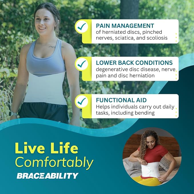 BraceAbility Plus Size Back Brace for Lower Back Pain - Bariatric Big and Tall Lumbar Back Support Belt Girdle for Injury Recovery and Pain Relief in Extra Large, Obese Women and Men (7XL)