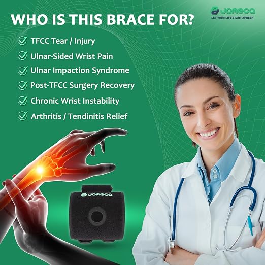 TFCC Wrist Brace for TFCC Tear for Right and Left Hands Built-in O-Shaped Pad Wrist Support for Ulnar Sided Pain, Weak Grip, Workouts & Recovery (Pair)