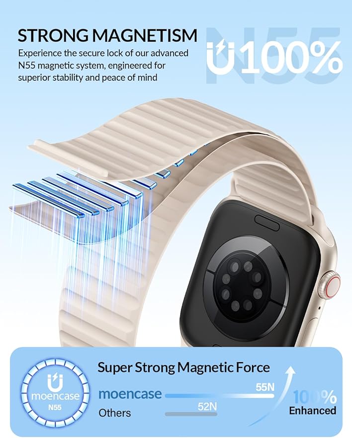 Patented Magnetic Silicone Sport Band for Apple Watch Bands for Women Men | Soft Silicone Solo Loop 40mm 38mm 41mm 44mm 45mm 42mm 49mm, Sport Strap for iWatch Series 11 10 9 8 7 6 5 4 3 2 1 SE Ultra