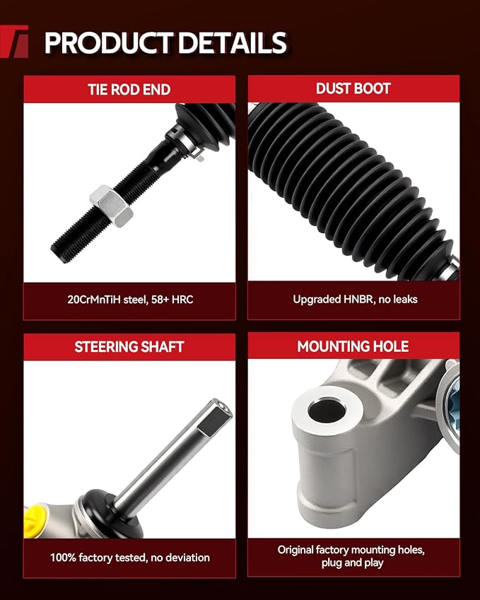Torchbeam Power Steering Rack & Pinion Assembly Fit for 2011-2015 Grand Cherokee, Durango, Hydraulic System Steering, Replaces OEM 97-3075