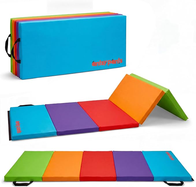 Antsy Pants Tumbling Mat for Kids – Gymnastics Mat, Easy to Clean, Sturdy, Foldable Tumbling Mats, Padded, Lightweight, Portable, Gymnastics Equipment for Active Play