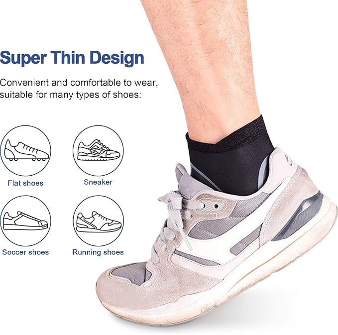beister 1 Pair Ankle Support Breathable Neoprene Compression Ankle Brace for Men and Women, Elastic Sprain Foot Sleeve for Sports Protect, Arthritis, Plantar Fasciitis, Achilles tendonitis, Recovery