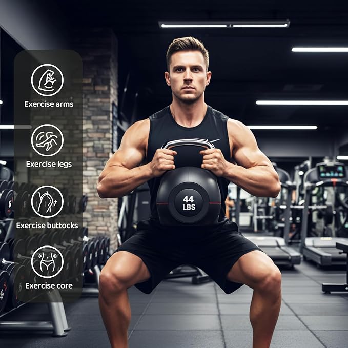 LIFERUN Adjustable Kettlebell Set with 7 Weight Levels, 22.5 lb or 44 lb | Quick-Change Weight Dial & Safety Lock, Space-Saving Design, Full-Body Workout & Cross-Training