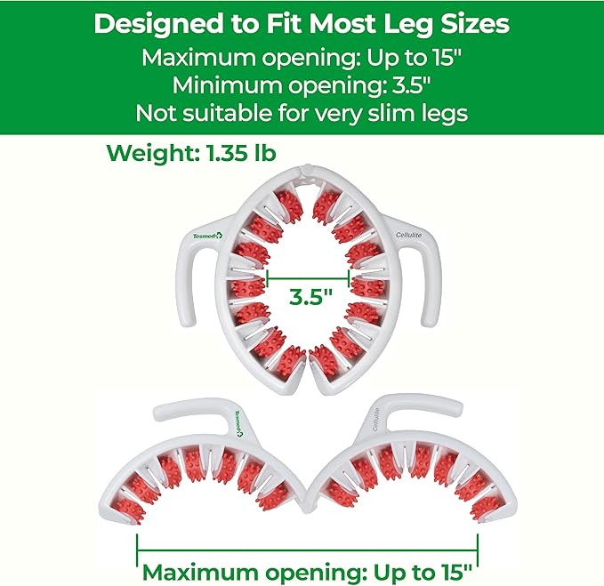 TESMED Cellulite Manual Massager Roller for Thighs and Buttocks | Made in Italy and patented, with converging and diverging roller technology for targeted anti-cellulite massage.