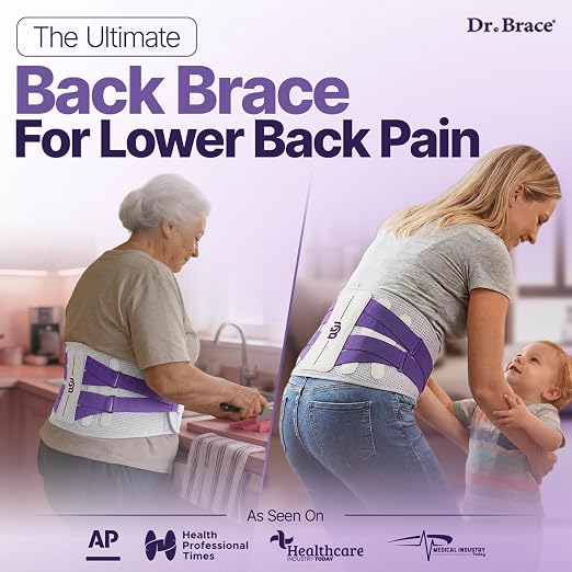 DR. BRACE® Lower Back Brace for Men & Women for Lower Back Pain Relief, Revolutionary Versatile Splints System & Removable Lumbar Pad, Adjustable & Breathable Back Support Brace