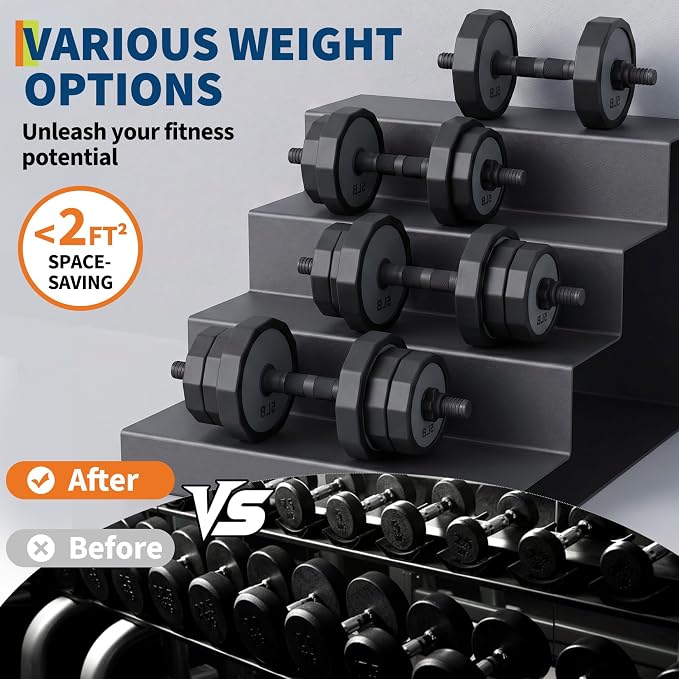 Garvee Adjustable Dumbbells Set 45/65/85 Lbs, 3 In 1 Weight Dumbbell Set | Adjustable Free Weights Set Used As Kettlebells, Barbells, Dumbbells with Barbell Connector & Kettlebell for Home Gym