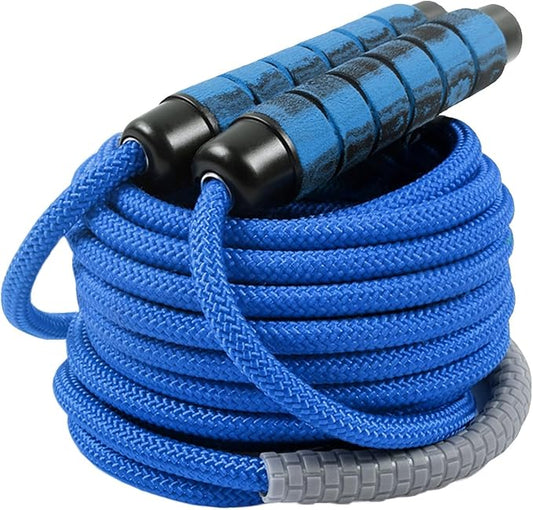 16 FT Long Jump Rope for Kids Adults,Double Dutch Jump Rope,Adjustable Skipping Ropes with High-strength Nylon Braided Rope Core,360°Rotation Not Entangled,Long Enough for 2-4 Jumpers.Blue