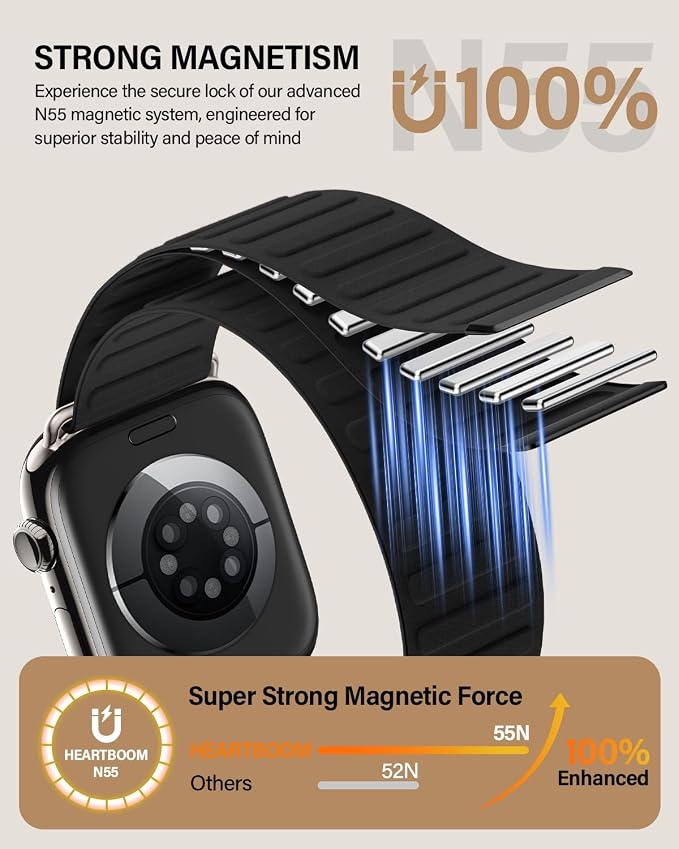 Magnetic Link Sport Band Compatible with Apple Watch Bands for Men Women | Patented Solo Loop Band 40mm 38mm 41mm 44mm 45mm 42mm 49mm, Sport Strap for iWatch Series 11 10 9 8 7 6 5 4 3 2 1 Ultra SE