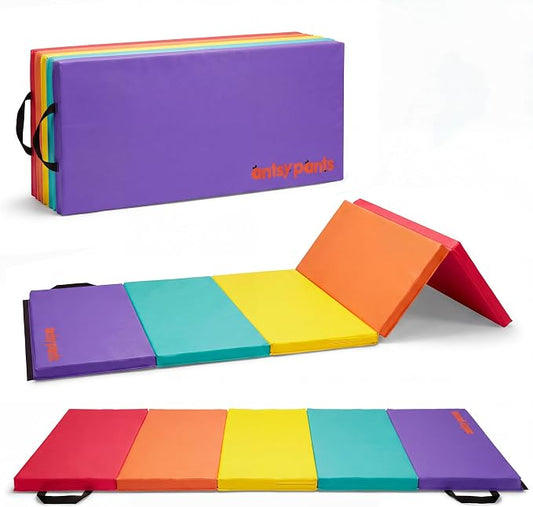 Antsy Pants Tumbling Mat for Kids – Gymnastics Mat, Easy to Clean, Sturdy, Foldable Tumbling Mats, Padded, Lightweight, Portable, Gymnastics Equipment for Active Play