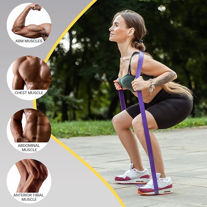 Exercise Bands，Set of 6 Resistance Bands for Working Out,Pull Up Bands Set,at Home Workout Equipment,Instruction Guide and Carry Bag Included