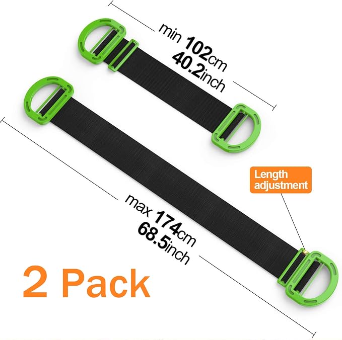 Adjustable Lifting Moving Straps - 2 Pack Furniture Moving Straps for Furniture, Boxes, Mattress, Construction Materials and Heavy, Supports Up to 600 Lbs
