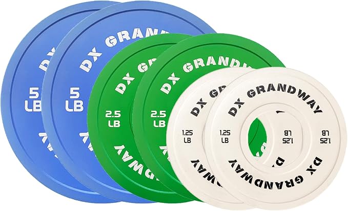 Fitness Change Weight Plates 1.25LB 2.5LB 5LB Pairs Support Plates Olympic Plates for Weight Lifting Bumper Weight Plates Steel Rubber Strength Training Weight Plates