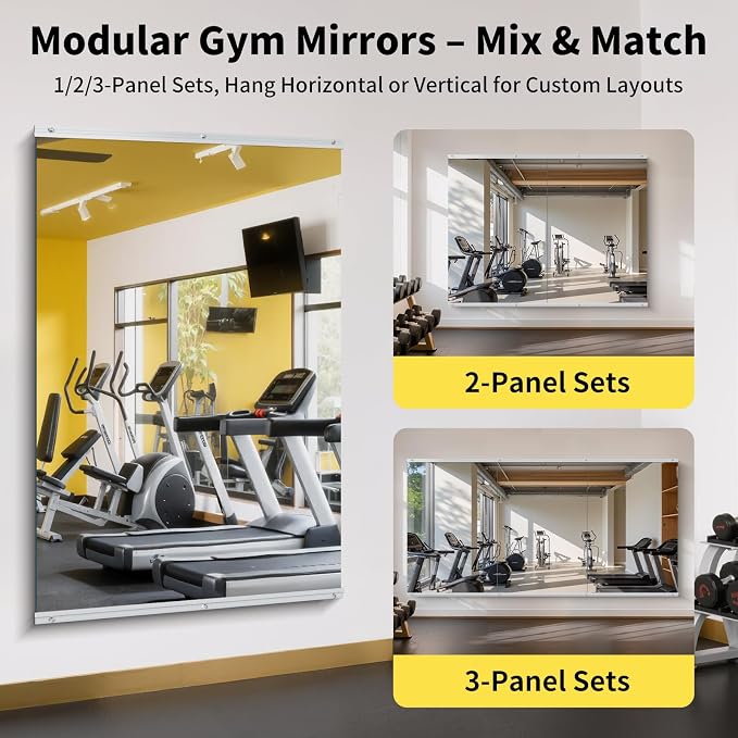 Home Gym Mirror Wall Mounted,60x40 Inch,1PCS Full Length Mirror
