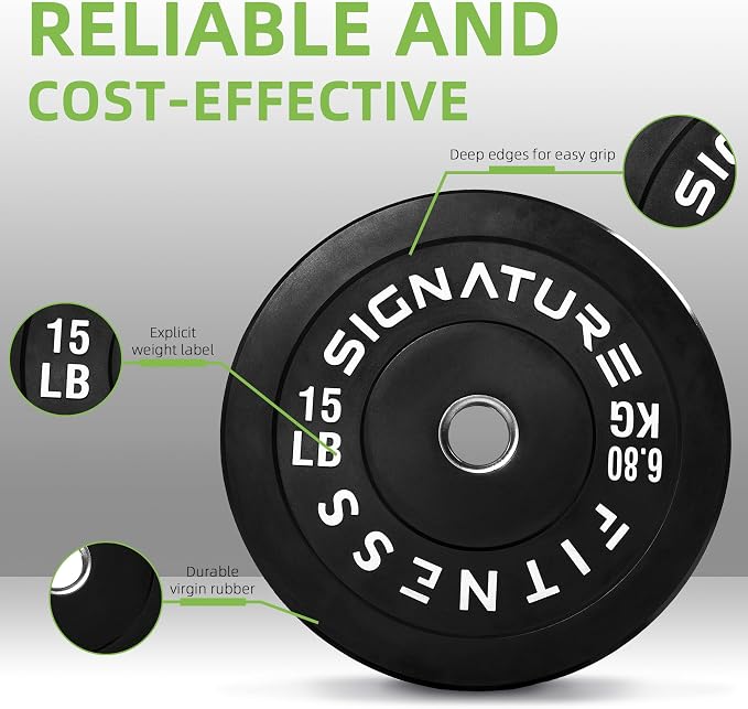 Fitvids 2-Inch Olympic Rubber Weight Plates Pair, Bumper Plates for Strength Training, multiple options