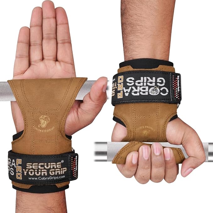 Cobra Grips Weight Lifting Gloves with Adjustable Neoprene Padded Wrist Wraps - Heavy Duty Alternative to Power Lifting Hooks for Deadlifts