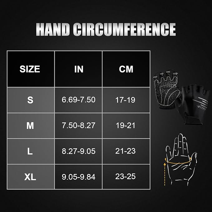 Cycling Gloves Bike Gloves for Men/Women Half Finger Biking Gloves Exercise Workout Gloves Suitable for Outdoor Sports, Gym, Weight Lifting, Rowing and Motorcycle