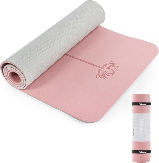 UMINEUX Yoga Mat Extra Thick 1/3'' & 2/5" Non Slip Yoga Mats for Women Eco Friendly TPE Fitness Exercise Mat with Carrying Sling & Storage Bag